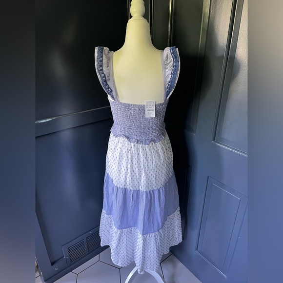 J. Crew White and Blue Sundress with Flutter Sleeves - Picture 3 of 5